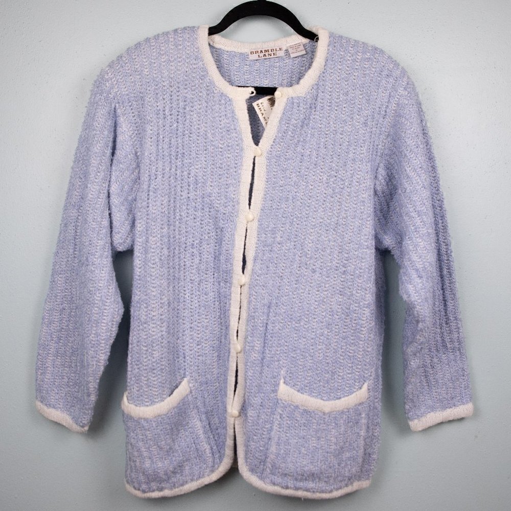 Bramble Lane blue button up knit cardigan-M
